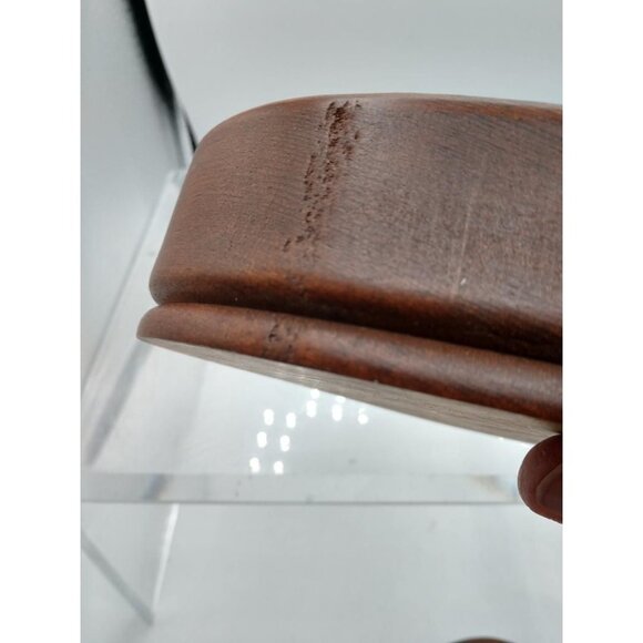 Heart-Shaped Wooden Trinket Box With Carved Lid 5" x 5" x 2" - Picture 6 of 9